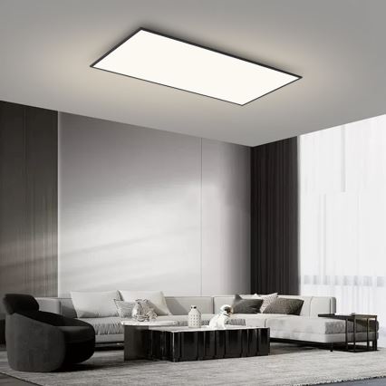 Brilagi - Luminária de teto LED dimerizável SLIMFRAME LED/80W/230V 120x60 cm 3000-6000K preta + controlo remoto