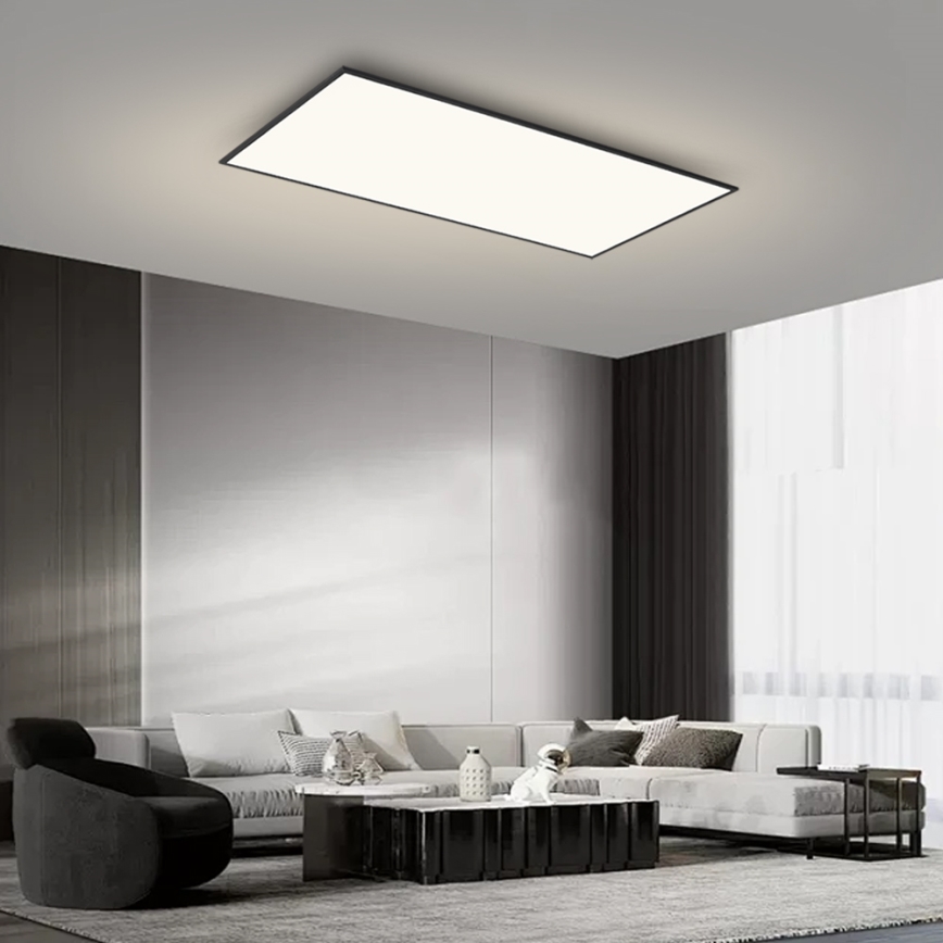 Brilagi - Luminária de teto LED dimerizável SLIMFRAME LED/80W/230V 120x60 cm 3000-6000K preta + controlo remoto