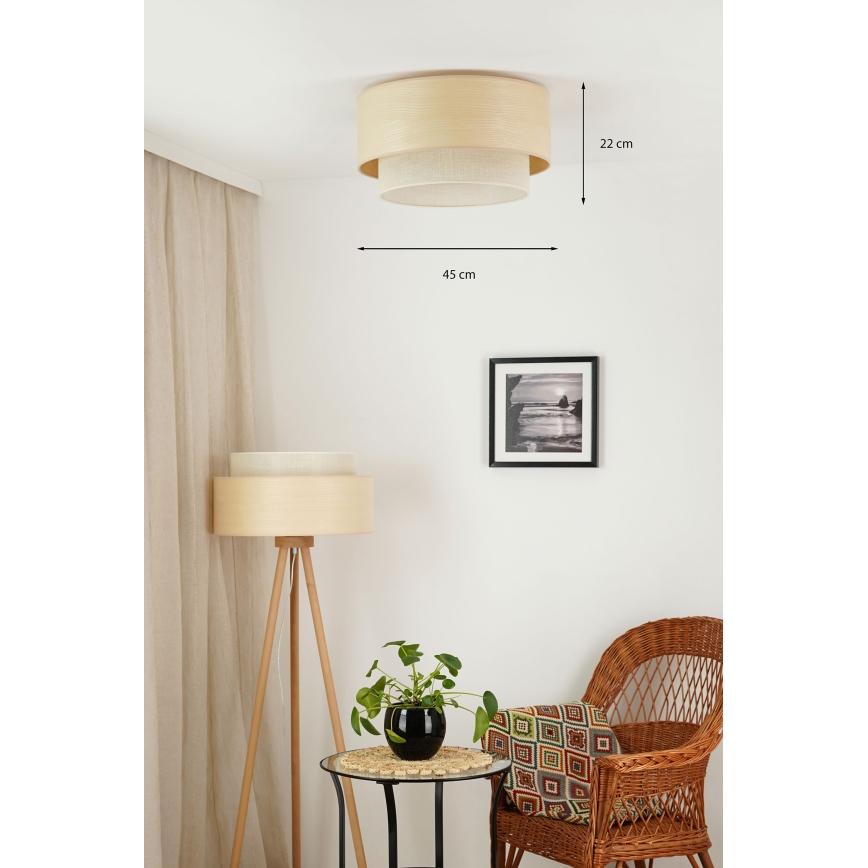 Brilagi - Luminária de teto ARIZONA BOHO 1xE27/15W/230V diâmetro 45 cm bege