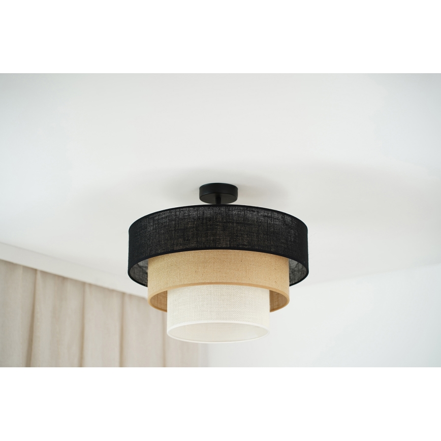 Brilagi - Plafon ASPEN LUNETA 1xE27/15W/230V diâmetro 45 cm preto/bege/crème