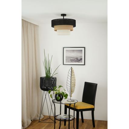 Brilagi - Plafon ASPEN LUNETA 1xE27/15W/230V diâmetro 45 cm preto/bege/crème