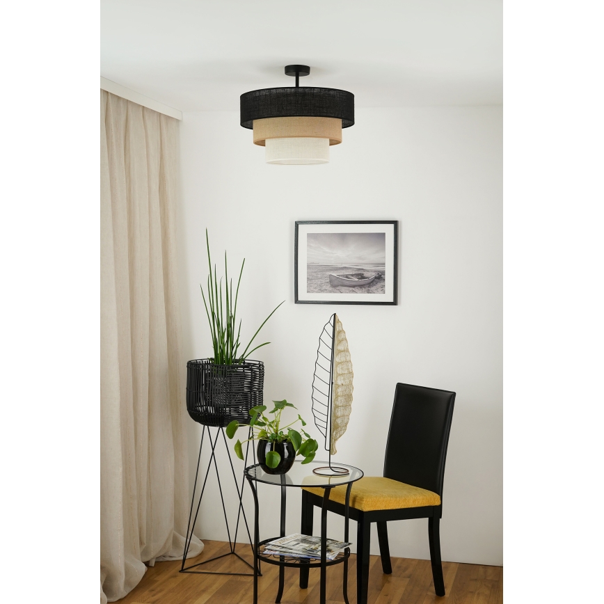 Brilagi - Plafon ASPEN LUNETA 1xE27/15W/230V diâmetro 45 cm preto/bege/crème