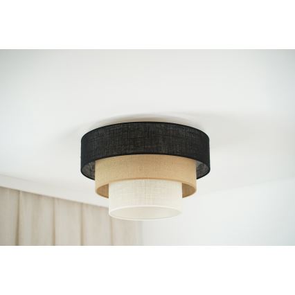 Brilagi - Luminária de teto ASPEN LUNETA 1xE27/15W/230V diâmetro 45 cm preto/bege/creme
