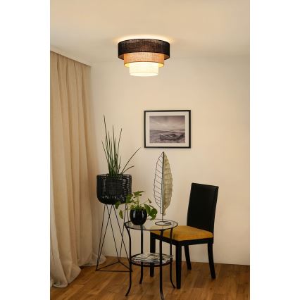 Brilagi - Luminária de teto ASPEN LUNETA 1xE27/15W/230V diâmetro 45 cm preto/bege/creme