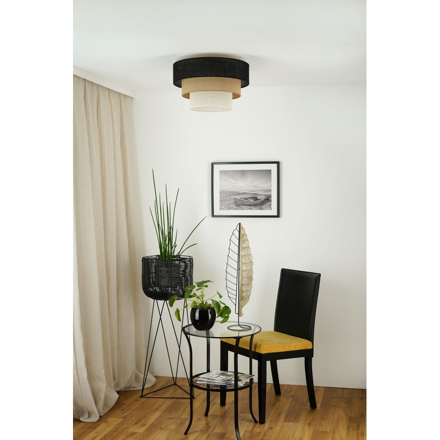 Brilagi - Luminária de teto ASPEN LUNETA 1xE27/15W/230V diâmetro 45 cm preto/bege/creme