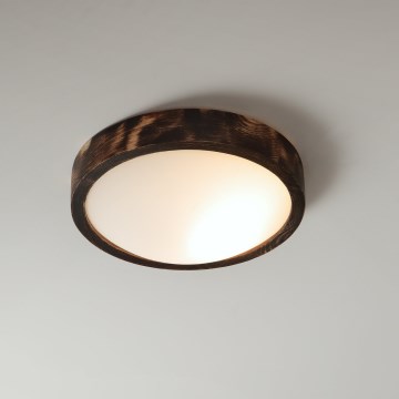 Brilagi - Luminária de teto CARVALHO SLIM SMOKEY 1xE27/60W/230V, acabamento em carvalho, Ø 27,5 cm