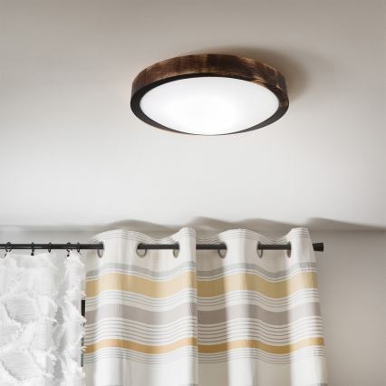 Brilagi - Luminária de teto CARVALHO SLIM SMOKEY 1xE27/60W/230V, acabamento em carvalho, Ø 27,5 cm