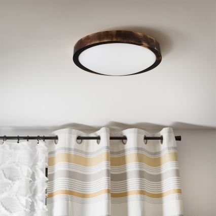 Brilagi - Luminária de teto CARVALHO SLIM SMOKEY 1xE27/60W/230V, acabamento em carvalho, Ø 27,5 cm