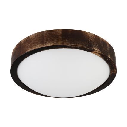 Brilagi - Luminária de teto CARVALHO SLIM SMOKEY 1xE27/60W/230V, acabamento em carvalho, Ø 27,5 cm