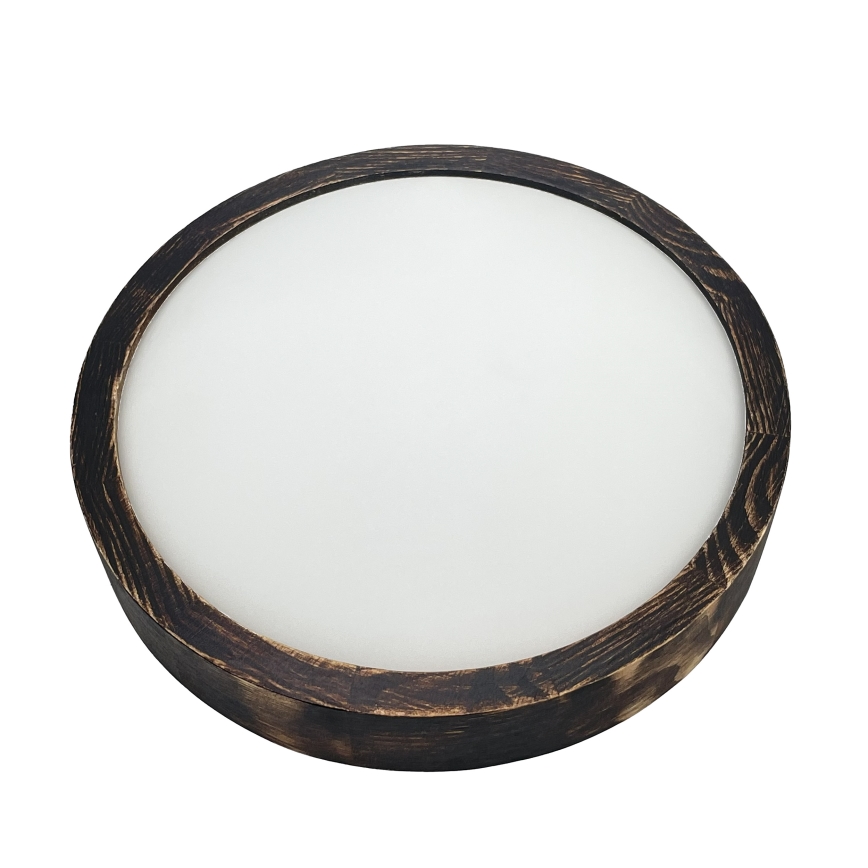 Brilagi - Luminária de teto CARVALHO SLIM SMOKEY 1xE27/60W/230V, acabamento em carvalho, Ø 27,5 cm