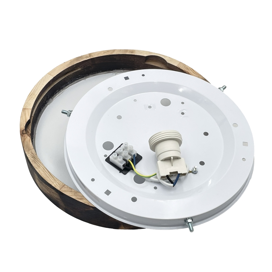 Brilagi - Luminária de teto CARVALHO SLIM SMOKEY 1xE27/60W/230V, acabamento em carvalho, Ø 27,5 cm