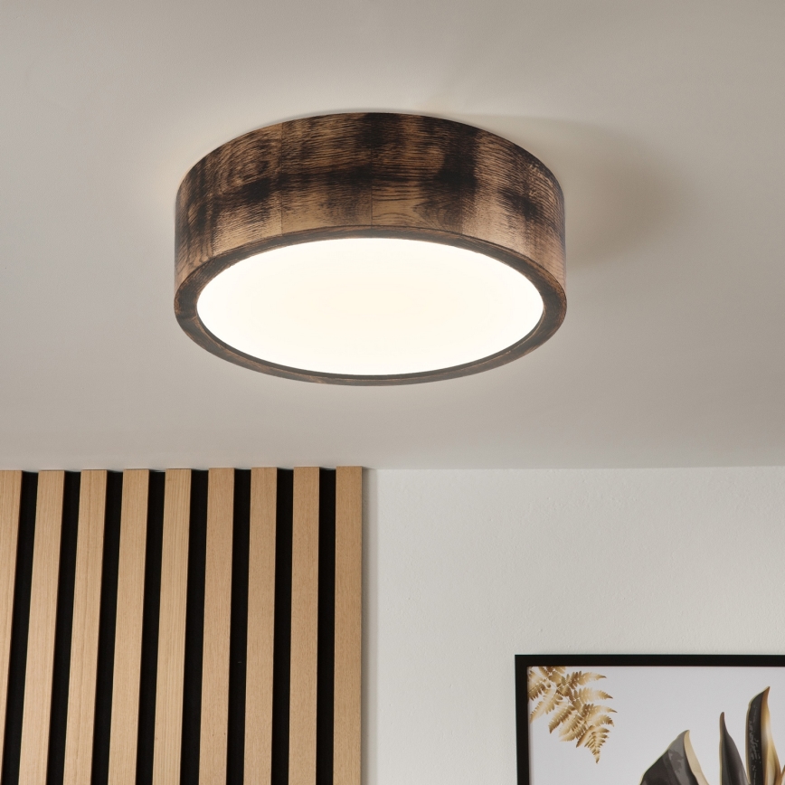 Brilagi - Luminária de teto CARVALHO SMOKEY 1xE27/60W/230V, carvalho, diâmetro 27,5 cm