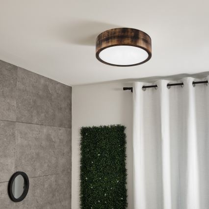 Brilagi - Luminária de teto CARVALHO SMOKEY 1xE27/60W/230V, carvalho, diâmetro 27,5 cm