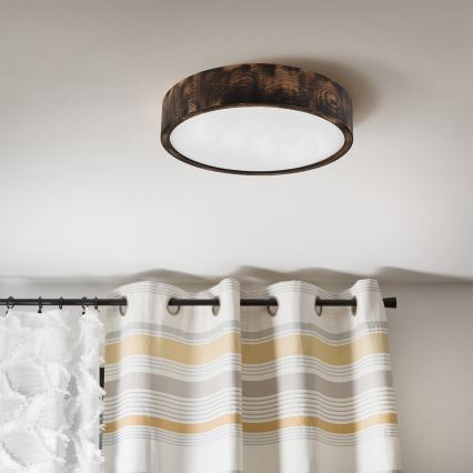Brilagi - Luminária de teto CARVALHO SMOKEY 2xE27/60W/230V, carvalho, Ø 37,5 cm
