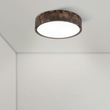 Brilagi - Luminária de teto CARVALHO SMOKEY 2xE27/60W/230V, carvalho, Ø 37,5 cm