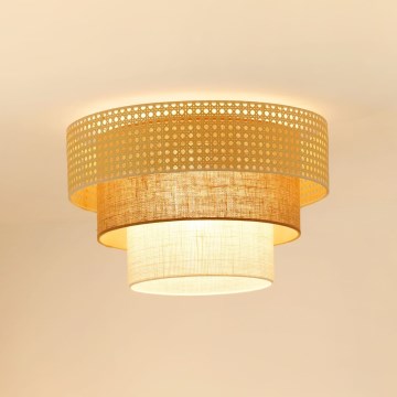 Brilagi - Luminária de teto CEDAR LUNETA 1xE27/15W/230V diâmetro 45 cm rattan/marrom/creme