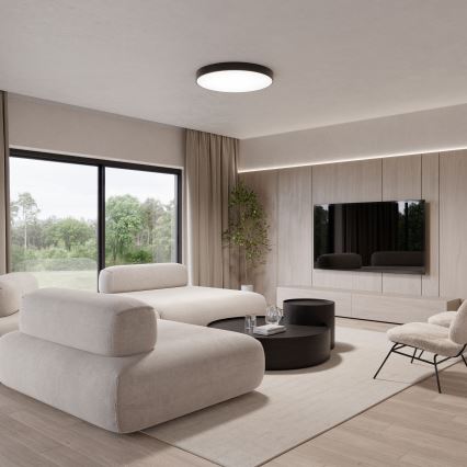 Brilagi - Luminária de teto com sensor CLARE 5xE27/24W/230V Ø 60 cm preta