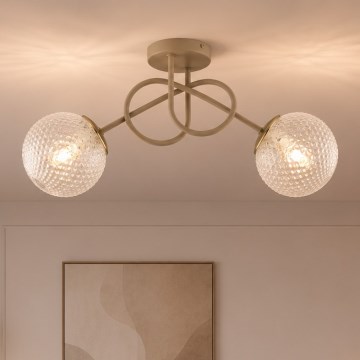 Brilagi - Luminária de teto de superfície STELLA 2xE27/60W/230V bege/dourado