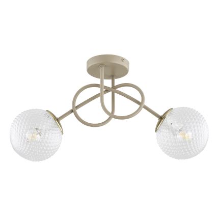 Brilagi - Luminária de teto de superfície STELLA 2xE27/60W/230V bege/dourado
