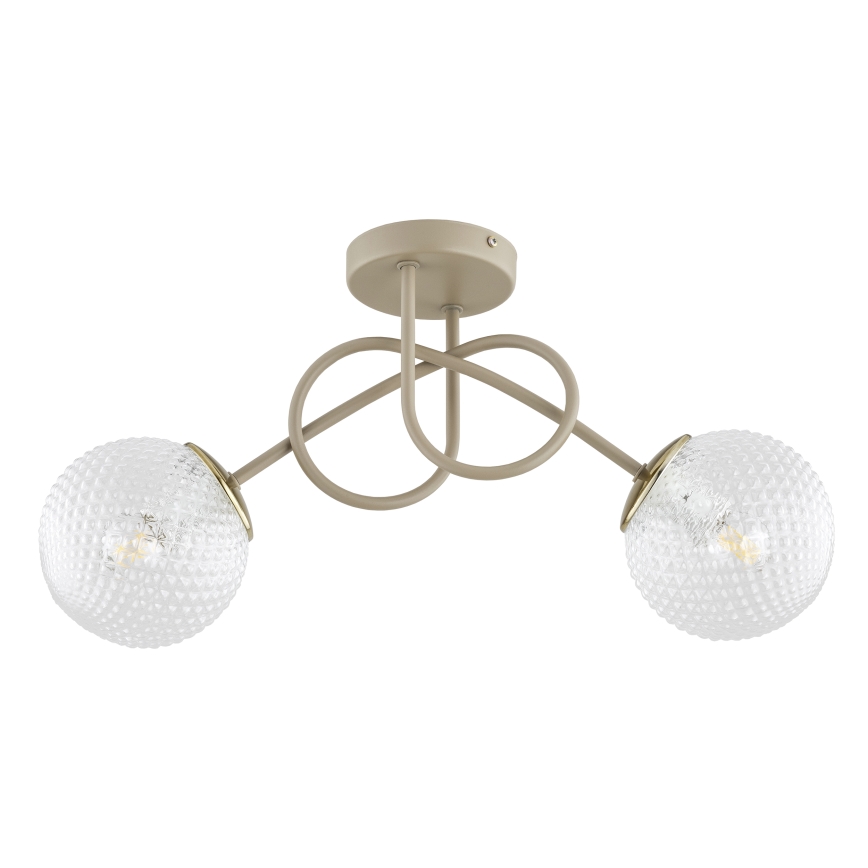 Brilagi - Luminária de teto de superfície STELLA 2xE27/60W/230V bege/dourado