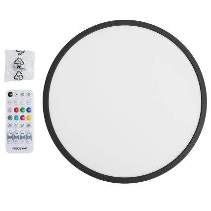 Brilagi - Luminária de teto LED RGBW regulável VIBE LED/36W/230V 3000-6500K Ø 40 cm preta + comando à distância