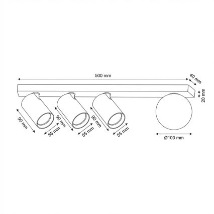 Brilagi - Luminária de teto direcionável SELE BALL 3xGU10/30W/230V + 1xG9/10W bege