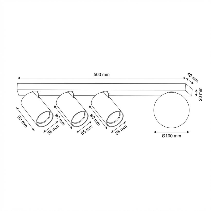 Brilagi - Luminária de teto direcionável SELE BALL 3xGU10/30W/230V + 1xG9/10W bege