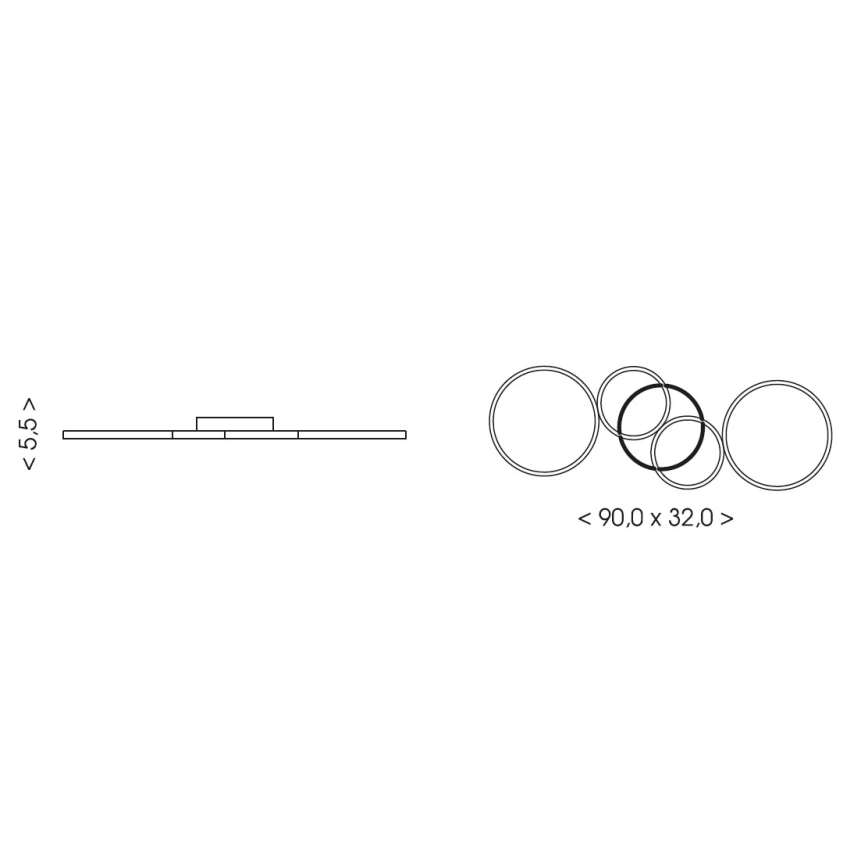Brilagi - Luminária de teto ECHO LED/40W/230V 4000K 32x90 cm preta