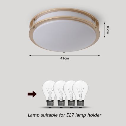 Brilagi - Luminária de teto ELARO 4xE27/40W/230V Ø 41 cm dourada