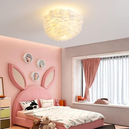 Brilagi - Luminária de teto FEATHER 3xE27/40W/230V diâmetro 40 cm branca