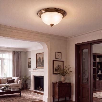 BRILAGI - Luminária de teto FRESCO 2xE27/40W/230V, Ø 28 cm, latão