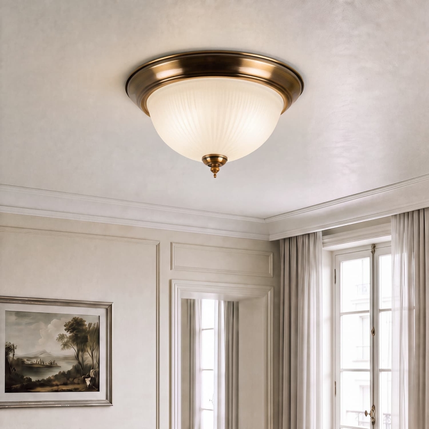 BRILAGI - Luminária de teto FRESCO 2xE27/40W/230V, Ø 28 cm, latão