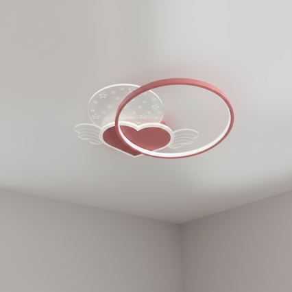 Brilagi - Luminária de teto infantil LOVE LED/48W/230V 3000/4500/6000K rosa