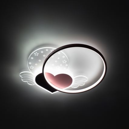 Brilagi - Luminária de teto infantil LOVE LED/48W/230V 3000/4500/6000K rosa