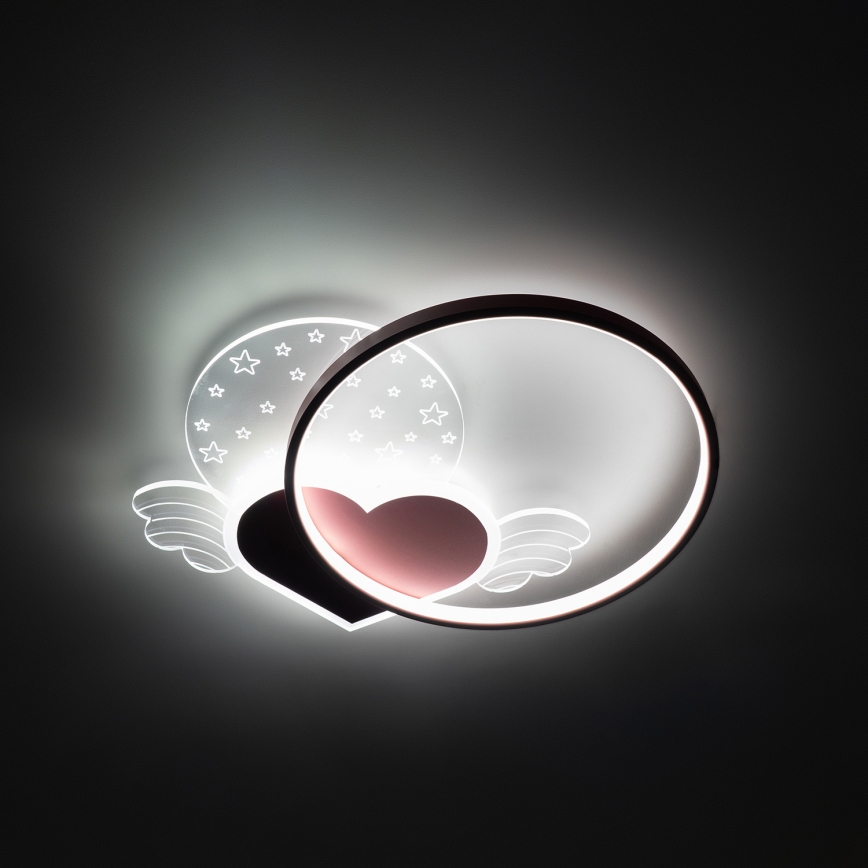 Brilagi - Luminária de teto infantil LOVE LED/48W/230V 3000/4500/6000K rosa