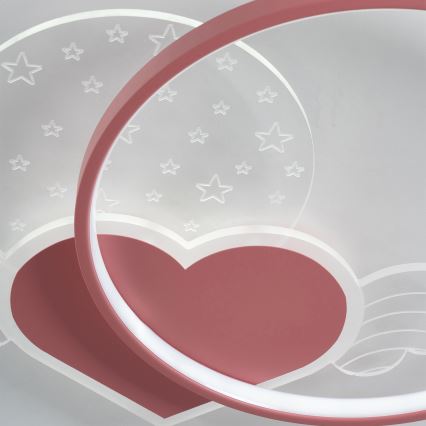 Brilagi - Luminária de teto infantil LOVE LED/48W/230V 3000/4500/6000K rosa