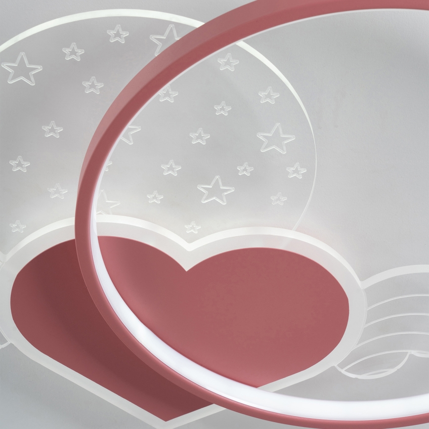 Brilagi - Luminária de teto infantil LOVE LED/48W/230V 3000/4500/6000K rosa