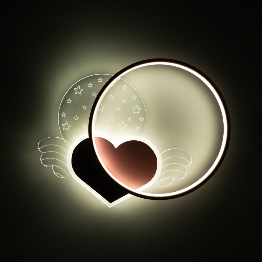 Brilagi - Luminária de teto infantil LOVE LED/48W/230V 3000/4500/6000K rosa