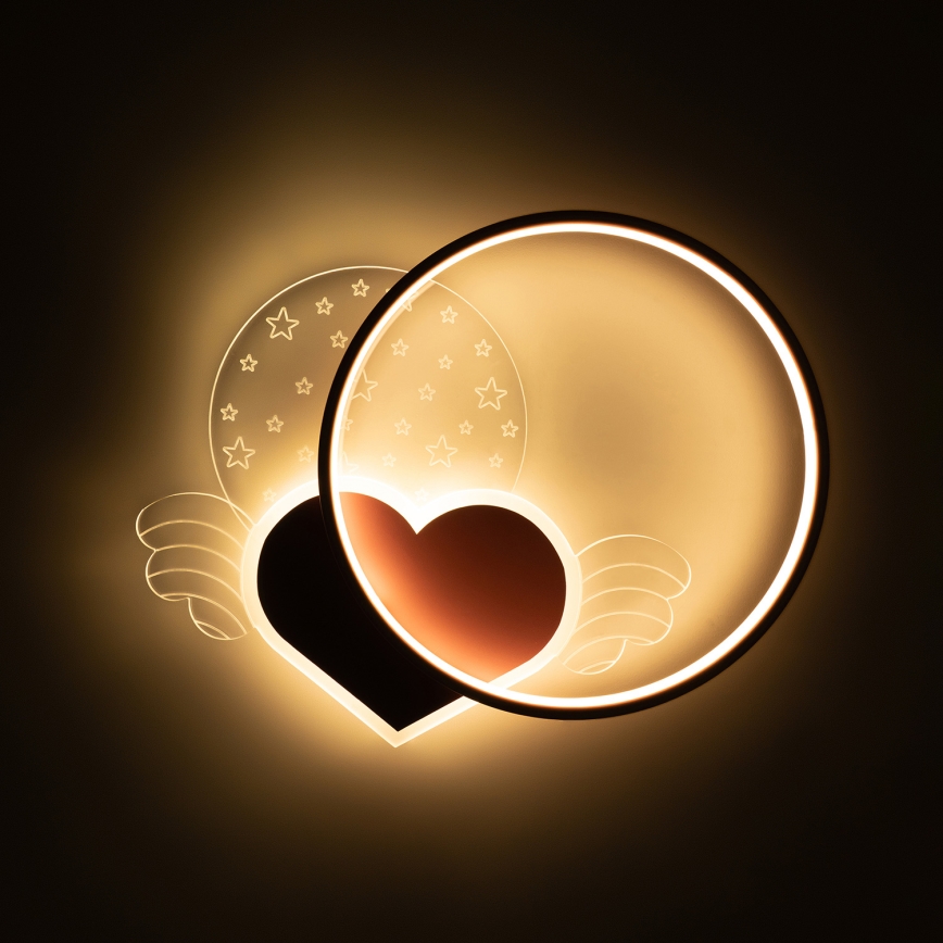 Brilagi - Luminária de teto infantil LOVE LED/48W/230V 3000/4500/6000K rosa