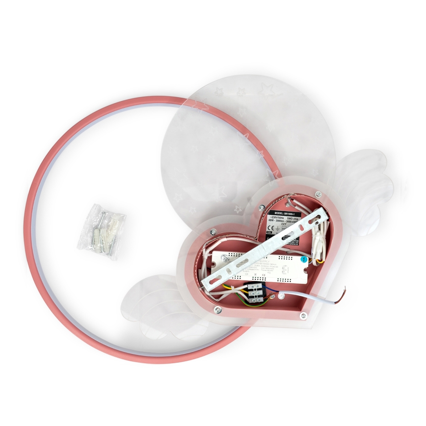 Brilagi - Luminária de teto infantil LOVE LED/48W/230V 3000/4500/6000K rosa