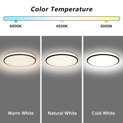 Brilagi - Luminária de teto LED regulável SMART LED/24W/230V Ø 38 cm 3000-6000K Wi-Fi Tuya Beacon + comando remoto