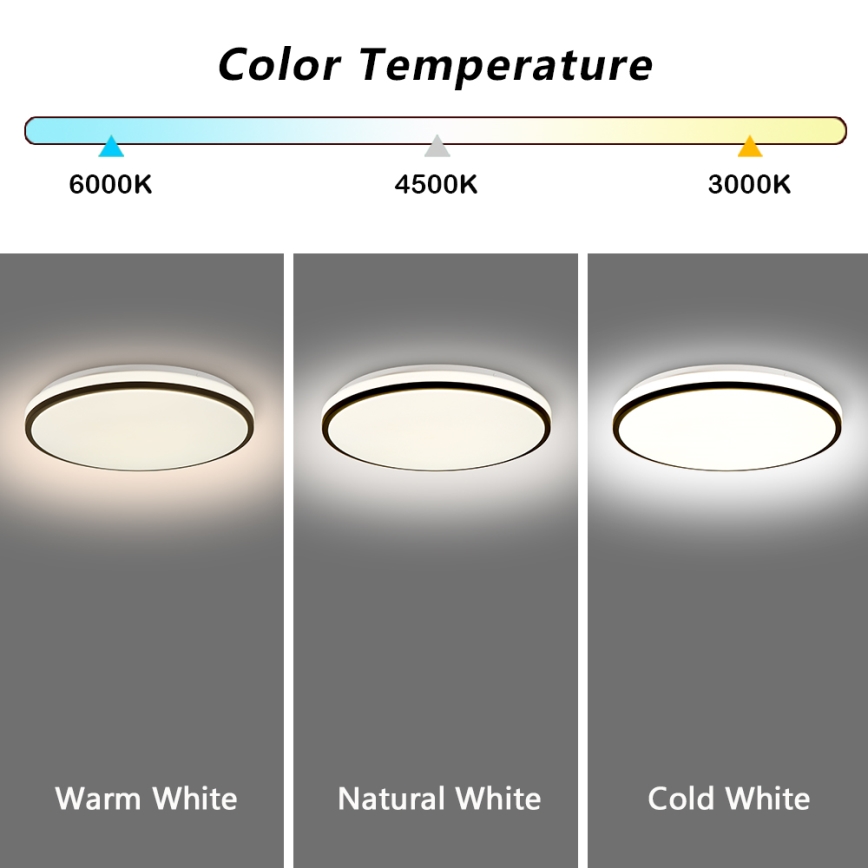 Brilagi - Luminária de teto LED regulável SMART LED/24W/230V Ø 38 cm 3000-6000K Wi-Fi Tuya Beacon + comando remoto