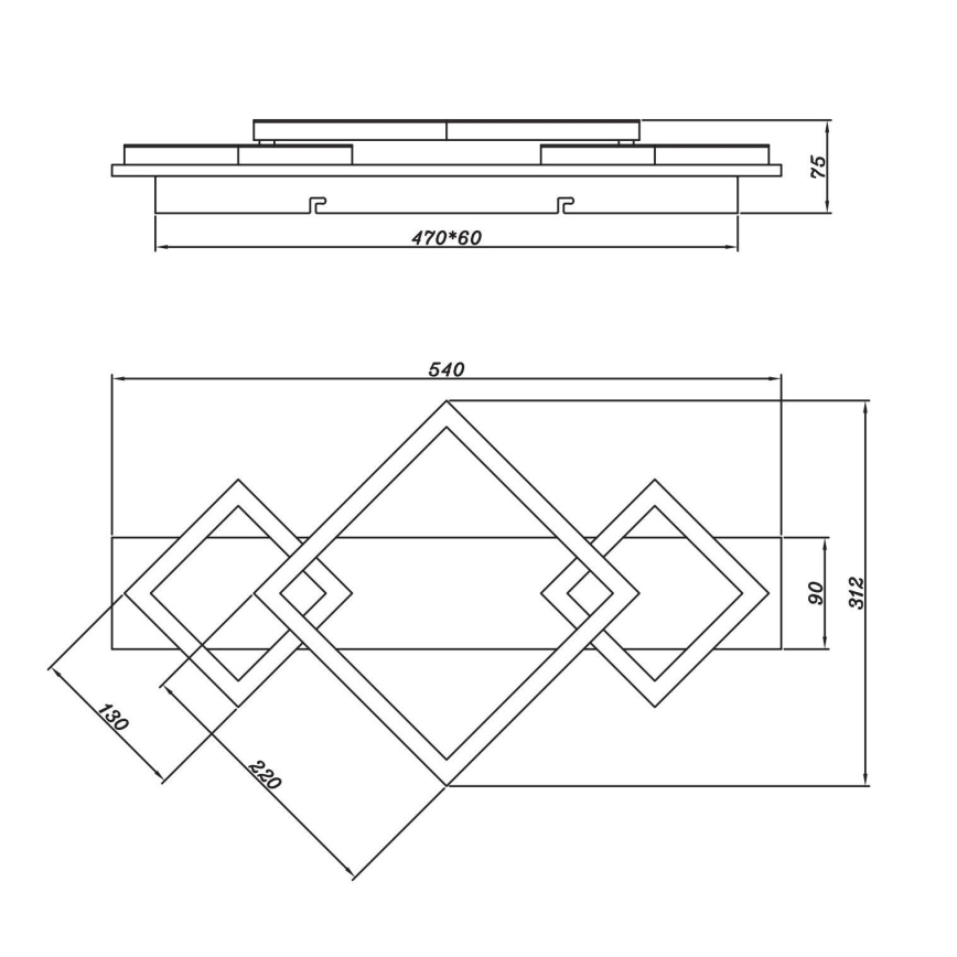 Brilagi - Luminária de Teto LED AXIS LED/24W/230V