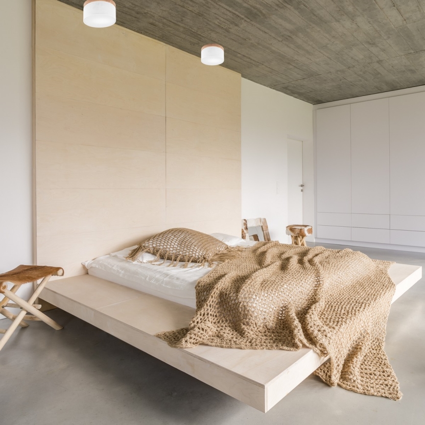 Brilagi - Luminária de Teto LED BELLADONNA 1xE27/15W/230V diâmetro 30 cm branco/carvalho