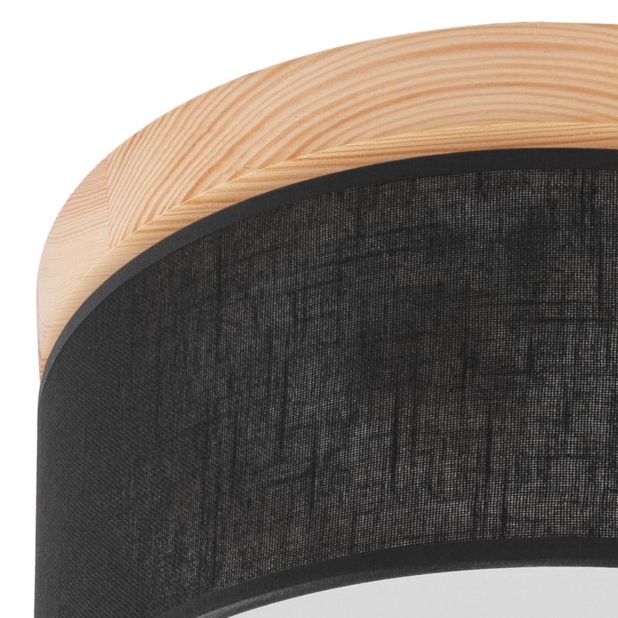 Brilagi - Luminária de Teto LED BELLADONNA 1xE27/15W/230V diâmetro 30 cm preto/pinho