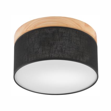 Brilagi - Luminária de Teto LED BELLADONNA 1xE27/15W/230V diâmetro 30 cm preto/pinho