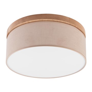 Brilagi - Luminária de Teto LED BELLADONNA 2xE27/15W/230V diâmetro 40 cm bege/carvalho