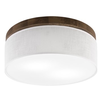 Brilagi - Luminária de Teto LED BELLADONNA 2xE27/15W/230V diâmetro 40 cm branco/carvalho nogueira
