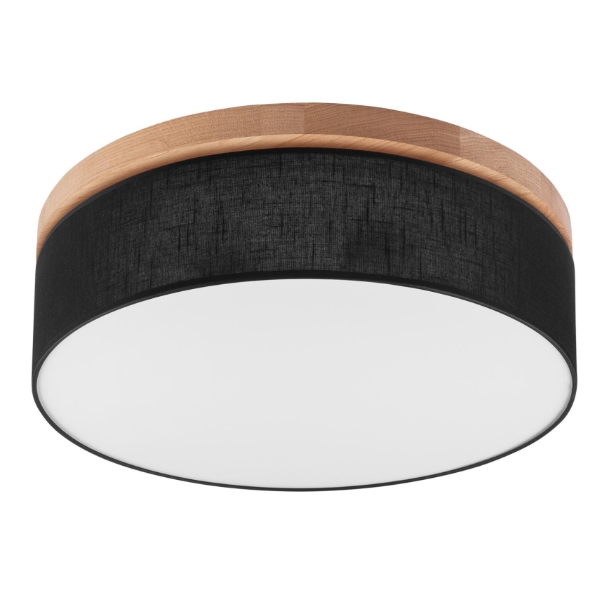 Brilagi - Luminária de Teto LED BELLADONNA 3xE27/15W/230V diâmetro 50 cm preto/carvalho