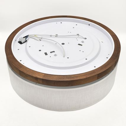 BRILAGI - Candeeiro de tecto LED BELLADONNA 3xE27/15W/230V Ø 50 cm branco/carvalho-cerejeira